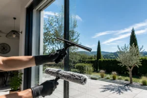 Nettoyer des vitres sans laisser de traces avec une raclette professionnelle