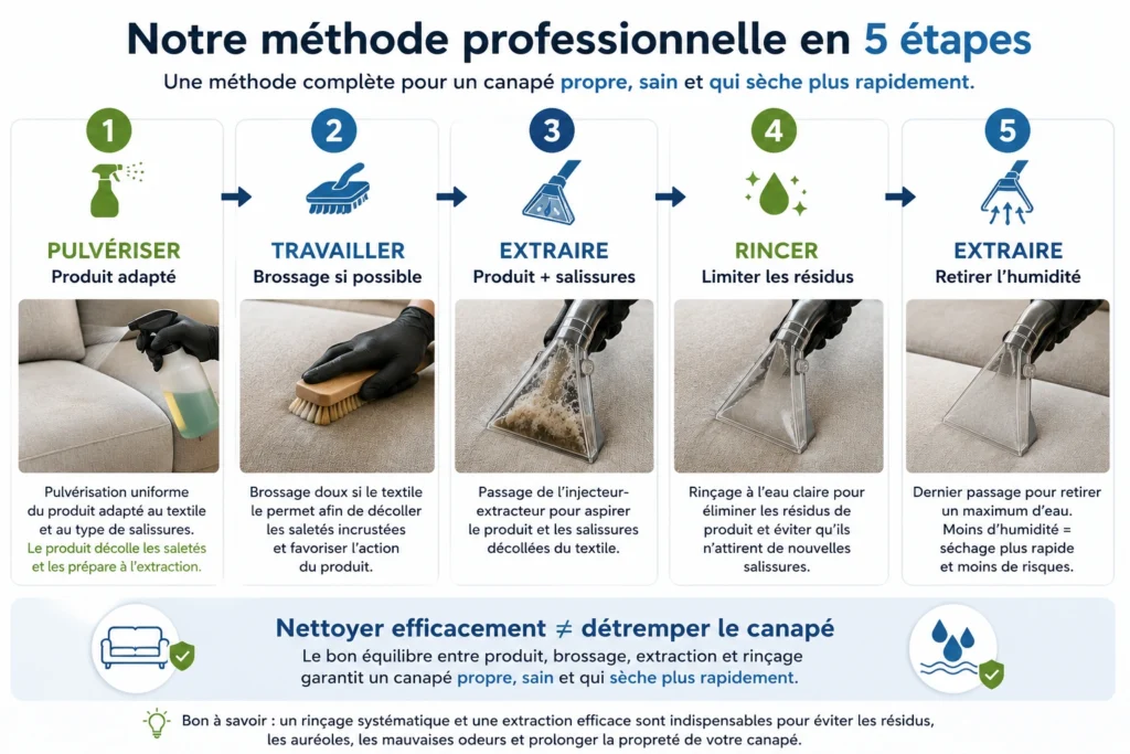 methode-nettoyage-canape-injection-extraction.webp Méthode de nettoyage d’un canapé en tissu : pulvérisation, brossage, extraction, rinçage et extraction de l’humidité
