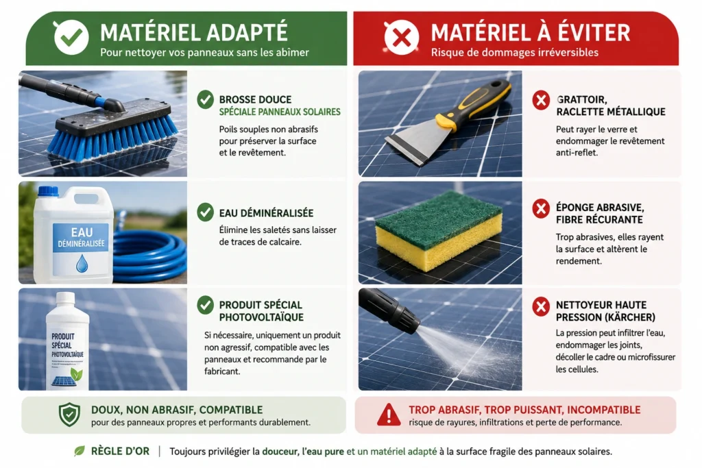 Comment nettoyer ses panneaux solaires avec une perche depuis le sol